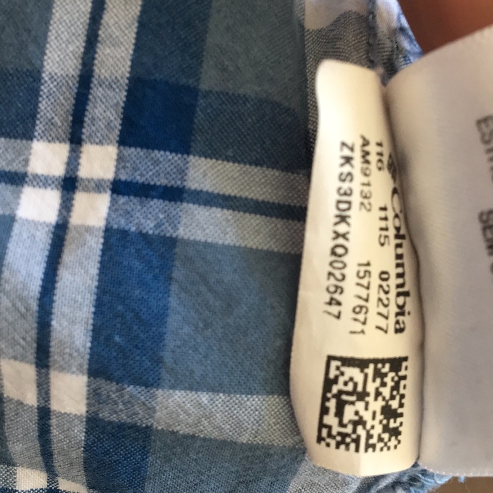 Columbia Blue & White Short Sleeve Button Down OBO